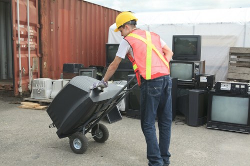 Property being cleared in a commercial area